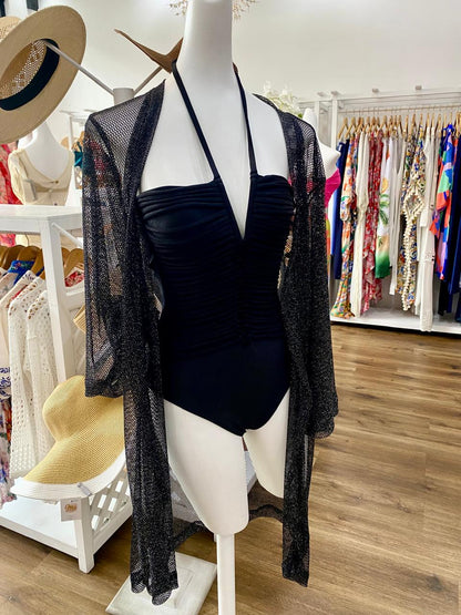 Buzios belted quimono black