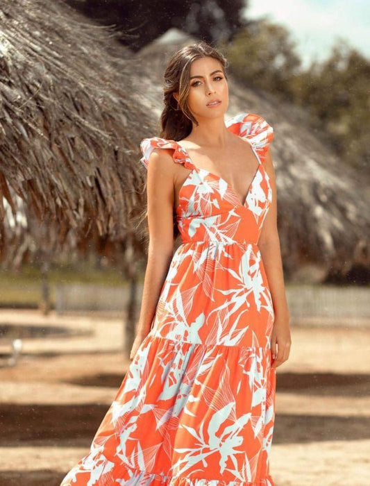 VESTIDO NARANJA ROSA