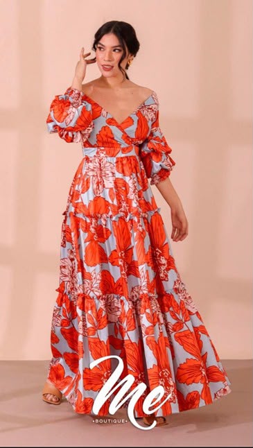 Vestido Estraples Naranja Rosa