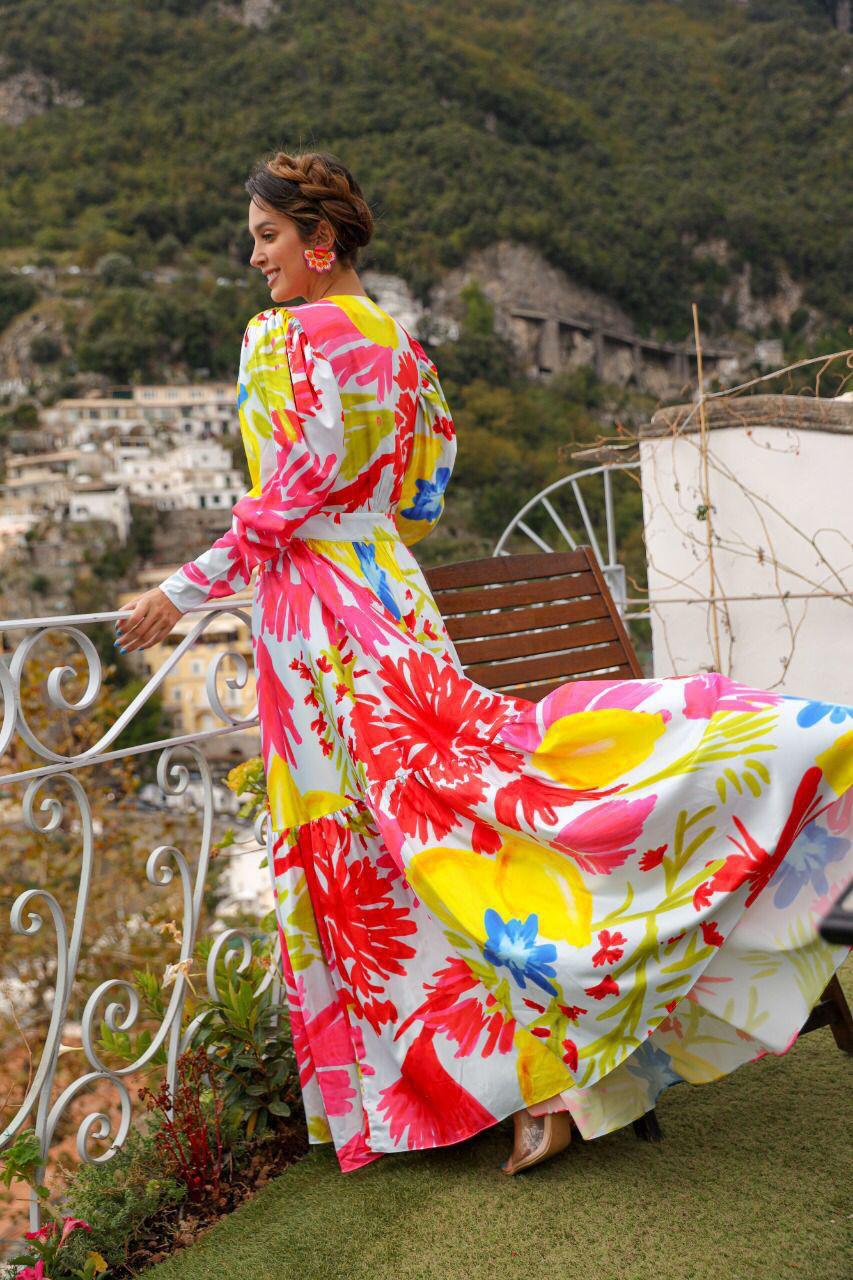 Vestido Positano Manga Larga con Botones
