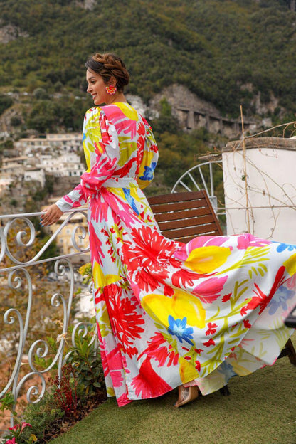 Vestido Positano Manga Larga con Botones